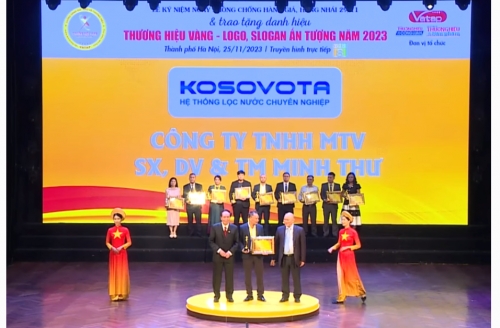 KOSOVOTA đạt danh hiệu TOP 10 THƯƠNG HIỆU VÀNG NĂM 2023
